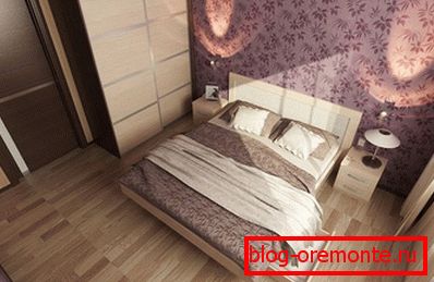 Für kleine Schlafzimmer ist es besser, ein helles Laminat zu wählen.