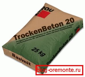 Trockenbeton verpackt Trockenbeton verpackt