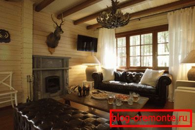 Schweizer Chalet Wohnzimmer mit Jagd Schweizer Chalet Wohnzimmer mit Jagd