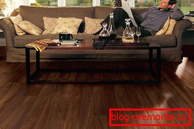 Dunkles Laminat im Wohnzimmer