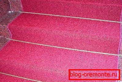 Auf dem Foto - Teppich auf der Betontreppe Auf dem Foto - Teppich auf der Betontreppe