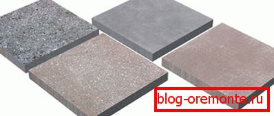 Auf dem Foto - verschiedene Arten von Betonplatten für den Boden Auf dem Foto - verschiedene Arten von Betonplatten für den Boden