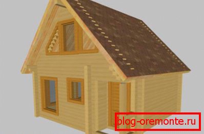 Auf dem Foto ist eine Visualisierung eines kleinen Blockhauses. Auf dem Foto ist eine Visualisierung eines kleinen Blockhauses.