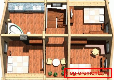 Volumetrisches 3D-Modell des internen Layouts der zweiten Etage Volumetrisches 3D-Modell des internen Layouts der zweiten Etage
