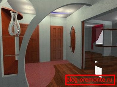Bogen in einem minimalistischen Interieur Verzierung von Innenbögen