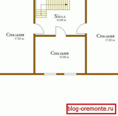 Der Plan des Holzhauses.