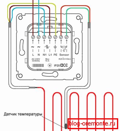 Der Anschlussplan des Thermostats