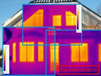 Wärmebildkamera demonstriert den Wärmeverlust zu Hause Wärmebildkamera demonstriert den Wärmeverlust zu Hause