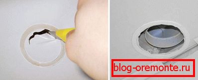 Der Prozess des optischen Schneidens von Löchern Der Prozess des optischen Schneidens von Löchern