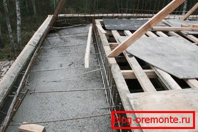 Gießen Sie das Fundament mit Verstärkung Gießen Sie das Fundament mit Verstärkung